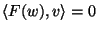 $\langle
F(w),v\rangle=0$