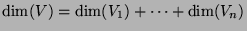 $\dim(V)=\dim(V_1)+\cdots+\dim(V_n)$