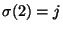 $\sigma(2)=j$