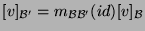 $[v]_{{\cal B}'}=m_{{\cal B}{\cal B}'}(id)[v]_{{\cal B}}$