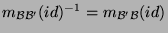 $m_{{\cal B}{\cal B}'}(id)^{-1}=m_{{\cal B}'{\cal B}}(id)$